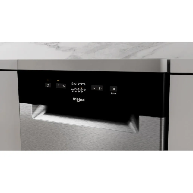 Whirlpool WSFE2B19XUKN Freestanding Slimline Dishwasher - Stainless Steel