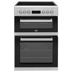 Beko KDC653S 60cm Double Oven Electric Cooker (Silver)