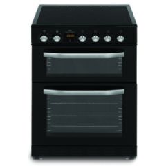 New World NWTOP63DCB 60cm Black Double Oven Ceramic Electric Cooker